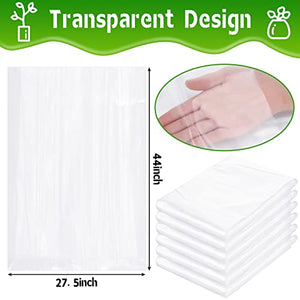 6 Pcs Plant Covers Freeze Protection Winter Plant Film Cover Plastic Clear Plant Shelter Bags Waterproof Frost Cloth for Outdoor Plants Greenhouse Garden Rain Frost Protection (27.6 x 43.3 Inch)