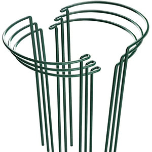HiGift 6 Pack Plant Support Plant Stakes, Metal Peony Cages and Supports, Outdoor Garden Stakes Plant Cage, Large Plant Support Rings for Tomato,Rose,Flowers Vine,Indoor Tall Plants (10" W x 15.8" H)