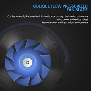 AIZORIS Quiet 4Inch Inline Duct Fan,Vent Booster Fan with Speed Controller,It Comes with 1.5 Meters of Wire,Suit for Grow Tent Planting and Indoor Place Ventilation-4 inch