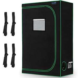Quictent Approved 48"x24"x72" Reflective Mylar Hydroponic Grow Tent with Heavy Duty Anti-Burst Zipper and Floor Tray for Indoor Plant Growing 4’x2’