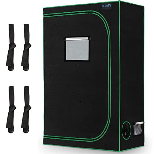 Quictent Approved 48"x24"x72" Reflective Mylar Hydroponic Grow Tent with Heavy Duty Anti-Burst Zipper and Floor Tray for Indoor Plant Growing 4’x2’