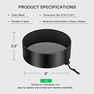 VIVOSUN 2-Pcs. Grow Tent Vent Cover, 4"/6"/8" Duct Filter Vent Cover with Elastic Band and Fixed Buckle for Plant Grow Tent Vent