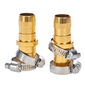 Sanpaint 2 Pack Garden Hose Connector Repair Mender Kit with Stainless Clamp,Fits 3/4"-5/8" Water Hose Repair Fitting