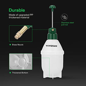 VIVOSUN 0.4 Gallon Handheld Garden Pump Sprayer, 50 oz Gallon Lawn & Garden Pressure Water Spray Bottle with Adjustable Brass Nozzle, for Plants and Other Cleaning Solutions (1.5L Green)