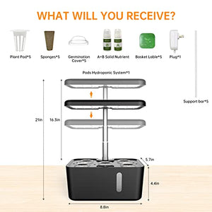 Garden hydroponic Growing System Indoor with 3 led Grow Light Modes,Indoor Grow Kitcan,be Used Anywhere Indoors,herb Garden