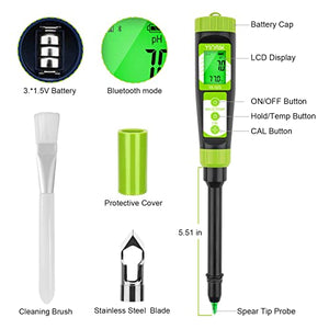 YINMIK Digital Soil pH Meter for Gardeners, Soil Direct pH Tester for Plant Care, Measure pH of Solution Potting Soil Growing Media,Great for Indoor,Greenhouse,Outdoor,Garden, Lawn, Farming, Yard Use