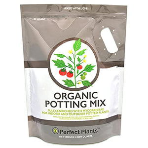 Organic Potting Mix by Perfect Plants for All Plant Types - 8qts for Indoor and Outdoor Use, Great for Veggies, Spices, and Holistic Herbs