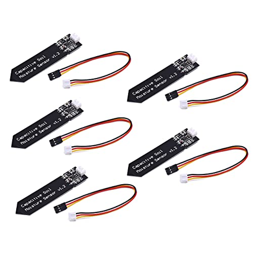 Songhe Capacitive Soil Moisture Sensor Module Corrosion Resistant W/Gravity for Arduino Moisture Detection Garden Watering DIY 3.3~5.5V 5pcs