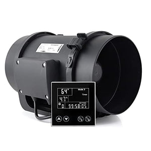 HaveWin Inline Duct Fan with Temperature Humidity Controller and Sensor Probe, Ultra-Quiet Duct Booster Fan for Heating and Cooling System, for Grow Tents, Kitchens, Dining Rooms (8 Inch）