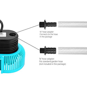 AquaMiracle 600GPH New-gen Pool Cover Pump for Above-ground/In-ground Swimming Pools, Water Removal Pump, in-built Thermal Protection, with 15ft Drainage Hose & 25 Feet Extra Long Power Cord