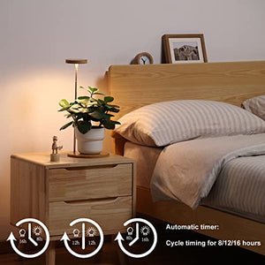 Plant Grow Light for Indoor Plant,Bamboo Mini LED Grow Light Garden,Height Adjustable,Automatic Timer with 8/12/16 Hours