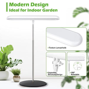 FOXGARDEN Grow Light, Full Spectrum Desktop Grow Lamp with Base, Bright LED Plant Light with Auto On/Off Timer 4/8/12H, 4 Dimmable Brightness, Height Adjustable, Ideal for Indoor Plants
