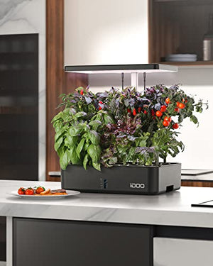 iDOO WiFi 12 Pods Hydroponics Growing System with APP Controlled, Indoor Garden with Pump System, Auto-Timer Smart Garden, Grow Light for Home Kitchen Gardening