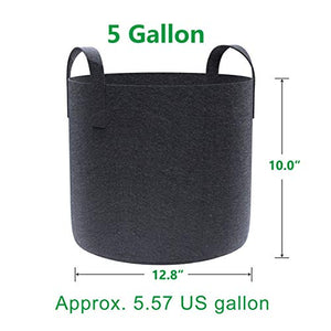 Gardzen 10-Pack 5 Gallon Grow Bags, Aeration Fabric Pots with Handles