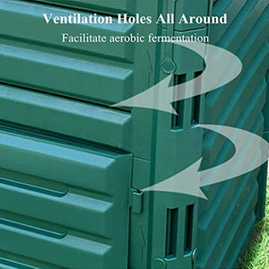 DACUN Garden Compost Bin, Outdoor Trash Can, Yard Waste Bins, Easy Assembling, 88Gallon (336L) Large Capacity, Compost Bucket,Green (Color : Green)