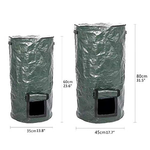 Alipher Environmental Compost Bag Homemade Waste Disposal Bag Garden Waste Bin Reusable Garden Compost Bins Kitchen Organic Ferment Compost Bag for Kitchen Yard Garden (34Gallon)