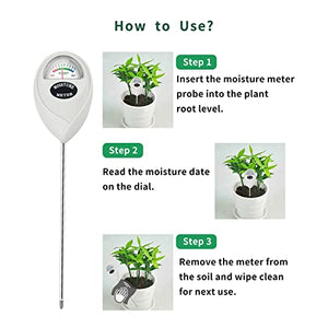 Censinda Soil Moisture Meter, Soil Moisture Monitor for House Plants, Soil Hygrometer Moisture Sensor for Indoor & Outdoor, Garden, Farm, Lawn Plant Care, No Battery Needed(White)