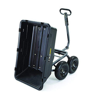 Gorilla Carts GOR6PS Poly Yard Dump Cart, Heavy-Duty Convertible 2-in-1 Handle, 1-(Pack), Black