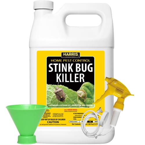 Harris Stink Bug Killer, Liquid Spray with Odorless and Non-Staining Extended Residual Kill Formula with Funnel and Sprayer (Gallon)