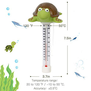 XY-WQ Floating Pool Thermometer, Large Size Easy Read for Water Temperature with String for Outdoor and Indoor Swimming Pools and Spas (Turtle)