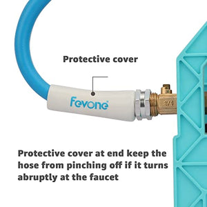 Fevone Garden Hose 100 ft, Drinking Water Safe, Flexible and Lightweight - Kink Free, Easy to Coil, 3/4" Solid Aluminum Fittings - No Leak, 5/8" ID., Heavy Duty Water Hose