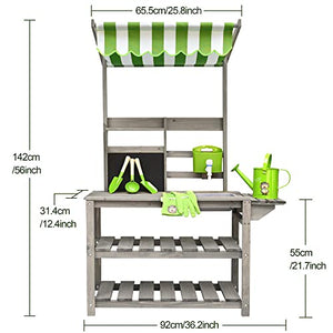 Colwelt Wooden Explore Potting Bench, Garden Potting Table for Kids, A Garden Station to Grow Your own Vegetables, Plants and Flowers, Ideal for Kids Ages 3+