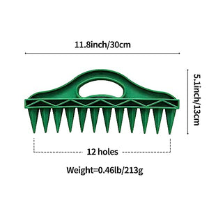 MTOEZKAE Planting Tools Sow Dibbler with 12 Holes, Seed Spacing Tool for Garden, Plant Seed Soil Digger for Fast Seeding, Waterproof, Durable PP Material(2 Pack,Green)