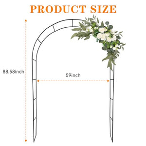 Adorox 7.5 Ft Metal Arch (Two Way Assemble) for Wedding Garden Bridal Party Decoration Arbor (Black)