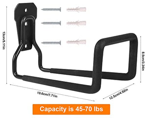 PeoMev Metal Garden Hose Holder - Heavy Duty Hose Hanger Wall Mounted Water Hose Holder for Outside Yard, Durable Hose Reel Hose Hooks for Water Hose, Extension Cords (1pc Black)
