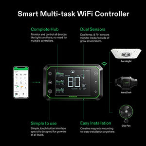 VIVOSUN AeroZesh S4 Inline Duct Fan, Quiet 4" 208 CFM Ventilation Exhaust Fan w/EC Motor and GrowHub E42A Temperature Humidity WiFi-Controller - for Heating Cooling Booster, Grow Tents, Hydroponics