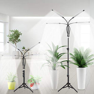 GHodec Grow Light with Stand, 80 LED 5500K Full Spectrum Floor Plant for Indoor Plants Growing,5 Dimmable Levels & Auto On/Off Timer,Tripod Stand Lamp Height Adjustable