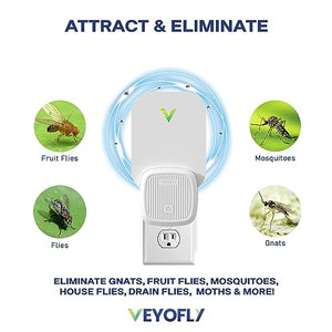 VEYOFLY, Flying Insect Trap, Insect Catcher, Indoor Fly Trap, Safer Home, Fruit Fly Traps for Indoors, gnat Killer Indoor, Bug Killer, Insect Killer (Pack of 2)