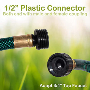 ORGRIMMAR ½" PVC Outdoor Garden Hose for Lawns, Boat Hose, Flexible and Durable,No Leaking, GHT Fitting for Household (15FT, Green)