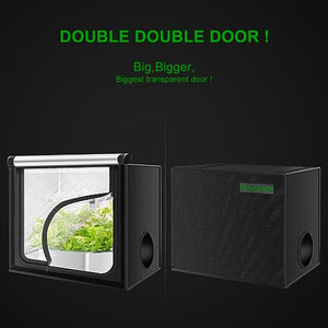 MELONFARM 24"x16"x20'' Grow Tent, High Reflective 2100D Diamond Mylar Canvas with Double Transparent Viewing Door and Floor Tray for Hydroponic Indoor Plant Growing
