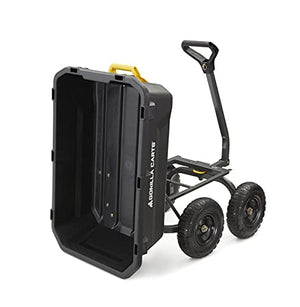 Gorilla Carts 7GCG-NF Heavy-Duty Poly Dump Cart with No-Flat Tires, 7 cu ft, 1200 lb Capacity, Black