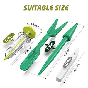 Fecsam 17 Pack Seed Planter Tool Set, Hand Seeder, Mini Sowing Seed Dispenser Sower, Seedlings Dibber and Widger, Ideal Gardening Tools for Planting Vegetables, Flowers