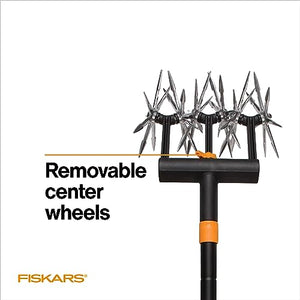 Fiskars Telescoping Rotary Cultivator - 40"-60" Extendable Gardening Hand Tool - Rotary Hand Cultivator Tool and Garden Tiller for Soil or Reseeding Grass