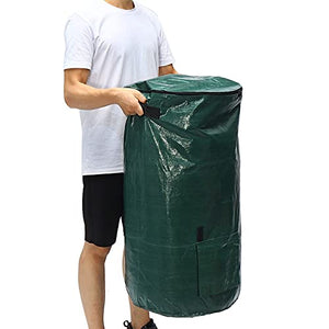 DQRICH Composting Bag，Reusable Leaf Lawn Bags，Collapsible Yard Waste Bags Compost Bins with Lid for Kitchen, 15 Gallon/34 Gallon Multifunction Gardening Container，Come with Gloves, Green