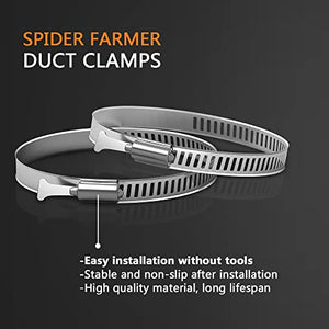 Spider Farmer 4 Inch Inline Fan with Temperature Humidity Controller, Quiet Duct Fan Intake Fan for Grow TentRoom, Heating Cooling Duct Booster Fan for Growing and Planting with Led Grow Light