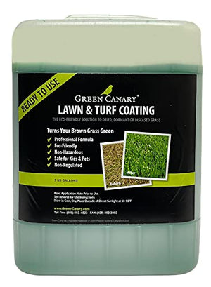 Green Canary Pre-Mixed Grass Colorant - 5 Gallons, Environmentally Safe, Natural Looking Turf, Green Grass Paint, Ready to Apply Grass Colorant, Made in USA