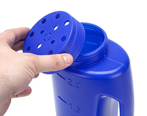 Katai 2L (70 oz) Hand Held Spreader in Blue. Adjustable Hole Size for Seed, Fertiliser, Salt to Deice or Any Size Granule Complete with Scoop