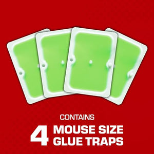 Tomcat Super Hold Glue Traps Mouse Size, Contains 4 Traps - Captures Mice - Also Used for Cockroaches, Scorpions, Spiders and Many Other Pests