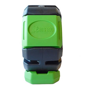 FCMP Outdoor Half Size Rolling 19-Gallon Single Chamber Batch Tumbling Composter - Outdoor Rotating Garden Compost Bin, Black & Green