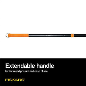 Fiskars Telescoping Rotary Cultivator - 40"-60" Extendable Gardening Hand Tool - Rotary Hand Cultivator Tool and Garden Tiller for Soil or Reseeding Grass