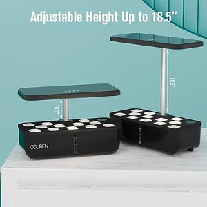 COLIBEN 12 Pods Hydroponics Growing System,Indoor Garden with 36W Full Spectrum LED Grow Light, Timer,18.5" Adjustable Height, Silent Pump,4.5L Water Tank,Herb Garden Germination Kit (2nd Generation)
