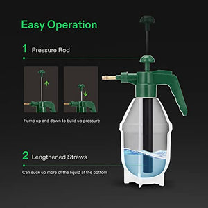 VIVOSUN 0.4 Gallon Handheld Garden Pump Sprayer, 50 oz Gallon Lawn & Garden Pressure Water Spray Bottle with Adjustable Brass Nozzle, for Plants and Other Cleaning Solutions (1.5L Green)