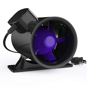 CastleGreens 6 Inch Inline Duct Fan, Silent Ventilation Exhaust Fan, Design for Hydroponics Grow Tent, Fit in Kitchen & Bathroom