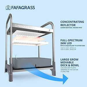 FAFAGRASS Hydroponics Growing System 12 Pods Stackable Indoor Garden with 6L Removable Tank, Hydroponic Garden with Aeration Pump, 17’’ Height Smart Indoor Herb Garden with Grow Light for Kitchen