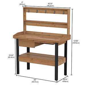 Vita VT17744 Mezza Potting Bench, Dark Brown