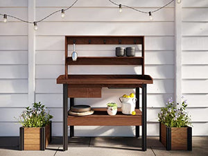 Vita VT17744 Mezza Potting Bench, Dark Brown